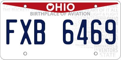 OH license plate FXB6469