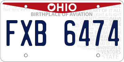 OH license plate FXB6474