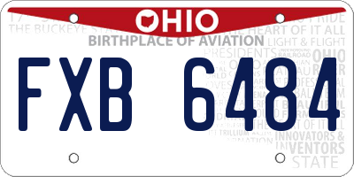 OH license plate FXB6484