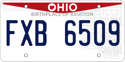 OH license plate FXB6509