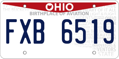 OH license plate FXB6519