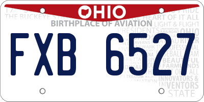 OH license plate FXB6527