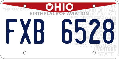 OH license plate FXB6528