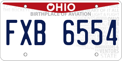 OH license plate FXB6554