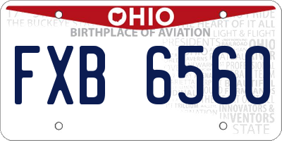 OH license plate FXB6560