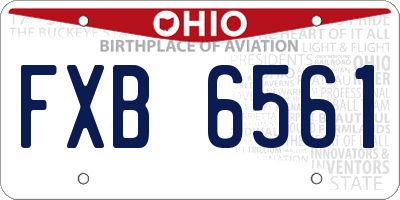 OH license plate FXB6561