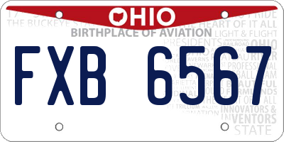 OH license plate FXB6567