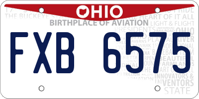 OH license plate FXB6575
