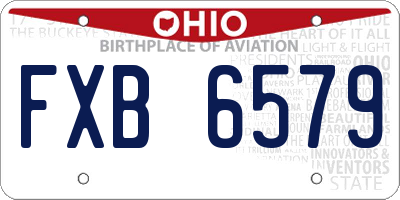 OH license plate FXB6579