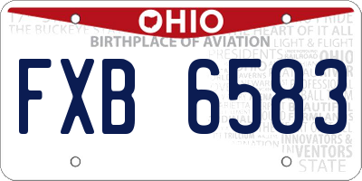OH license plate FXB6583