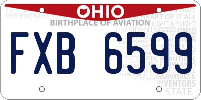 OH license plate FXB6599