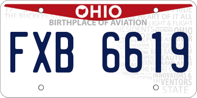 OH license plate FXB6619