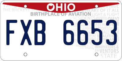OH license plate FXB6653