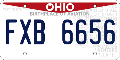 OH license plate FXB6656