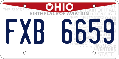 OH license plate FXB6659