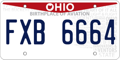 OH license plate FXB6664