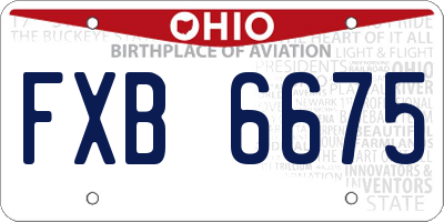 OH license plate FXB6675