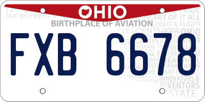 OH license plate FXB6678