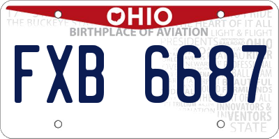 OH license plate FXB6687