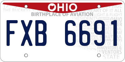 OH license plate FXB6691