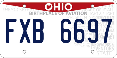 OH license plate FXB6697