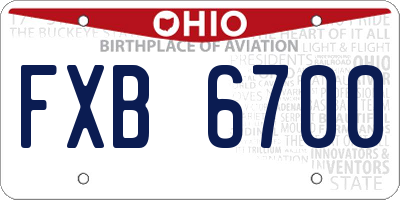 OH license plate FXB6700