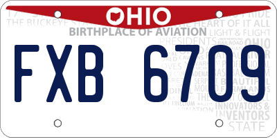 OH license plate FXB6709