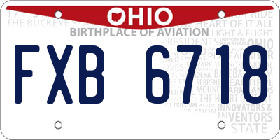 OH license plate FXB6718