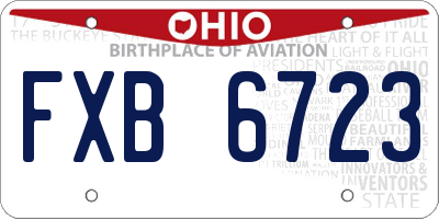 OH license plate FXB6723