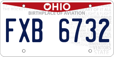 OH license plate FXB6732