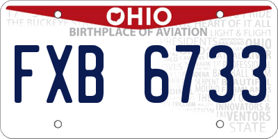 OH license plate FXB6733