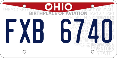 OH license plate FXB6740