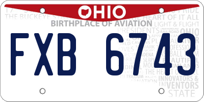 OH license plate FXB6743