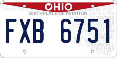 OH license plate FXB6751