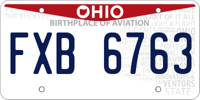 OH license plate FXB6763