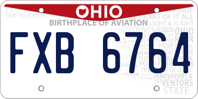 OH license plate FXB6764