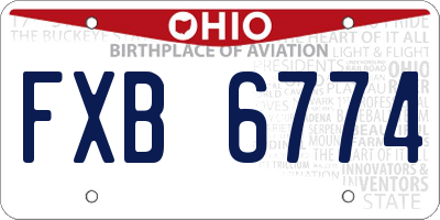 OH license plate FXB6774