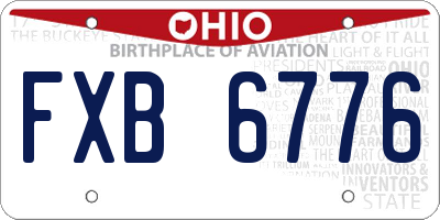 OH license plate FXB6776
