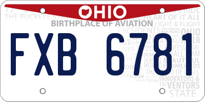 OH license plate FXB6781