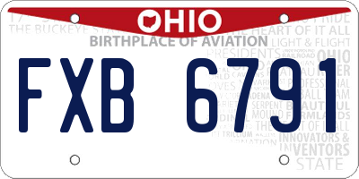 OH license plate FXB6791