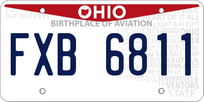 OH license plate FXB6811