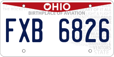 OH license plate FXB6826
