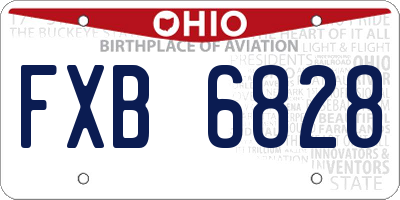 OH license plate FXB6828