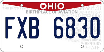 OH license plate FXB6830