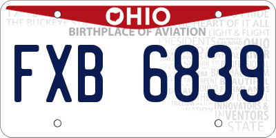 OH license plate FXB6839