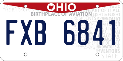 OH license plate FXB6841