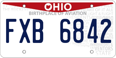OH license plate FXB6842