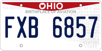 OH license plate FXB6857