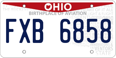 OH license plate FXB6858