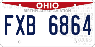 OH license plate FXB6864